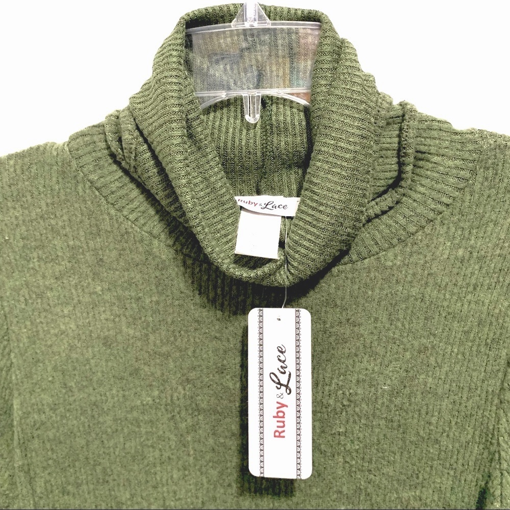 🆕 Ruby & Lace Self Gaiter Ribbed Knit Sweater Mini Dress - Picture 3 of 10